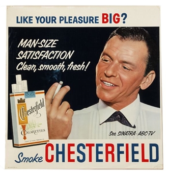 1950s Original Frank Sinatra Chesterfield Cigarette Advertisement Display (21x22)